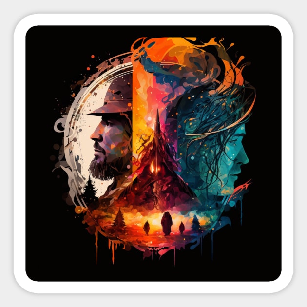 Bright abstract illustration of Lord of the rings Sticker by KOTYA